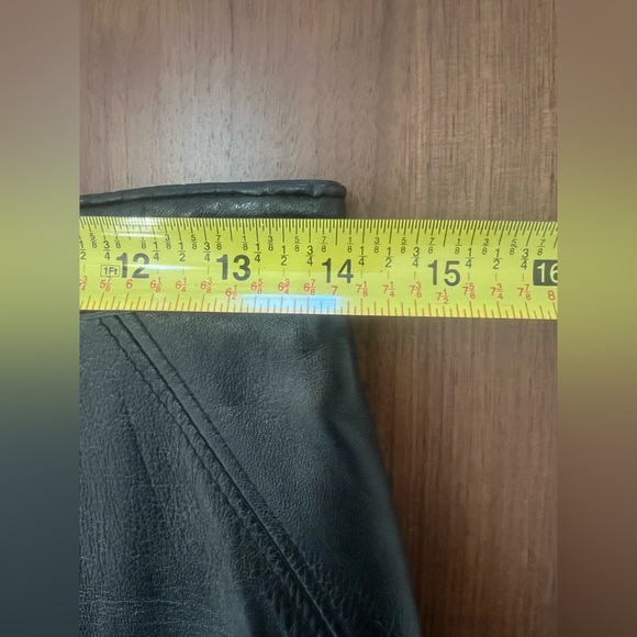 Saks Black Leather Skirt size 8 - Picture 3 of 6